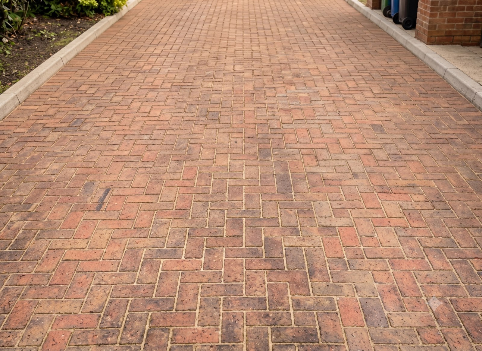 Freshly cleaned block-paving driveway